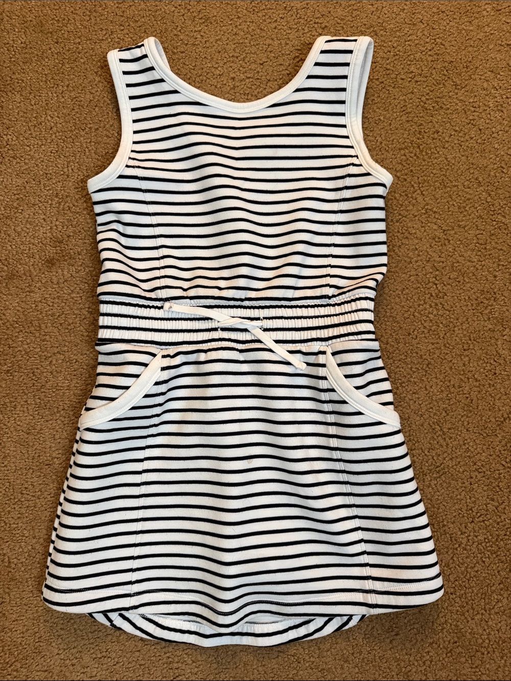 abercrombie kids White and Black Striped Sleeveless Drawstring dress/skort